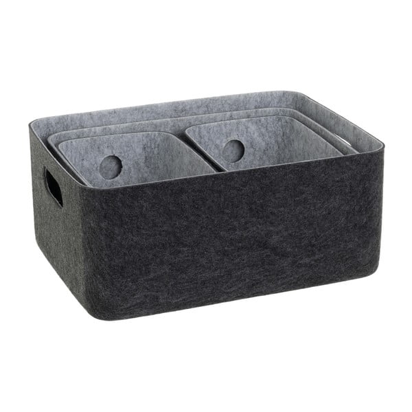 Tekstila uzglabāšanas grozi (4 gab.) 36x27x16 cm – Casa Selección-image-1