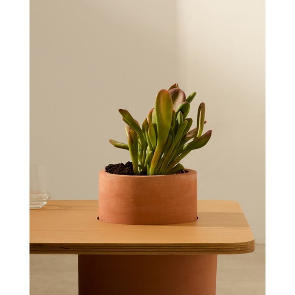 Dabīga toņa apaļš žurnālgaldiņš ar oškoka imitāciju 60x110 cm Olaria – Kave Home-image-2