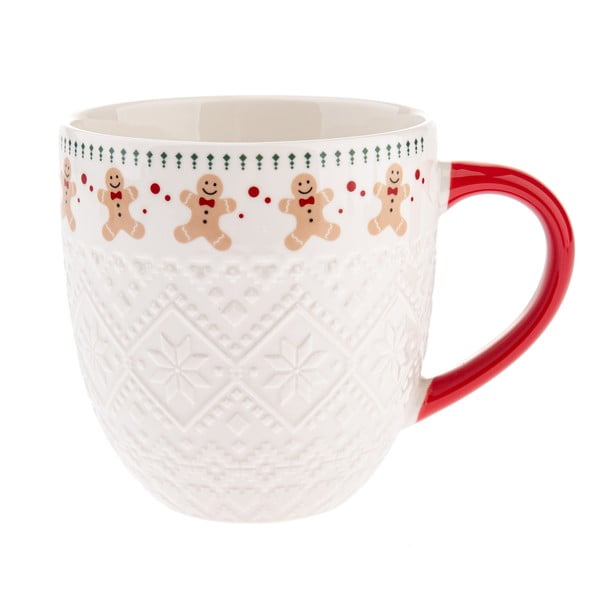 Balta porcelāna krūze ar Ziemassvētku motīvu 630 ml Knitting – Dakls