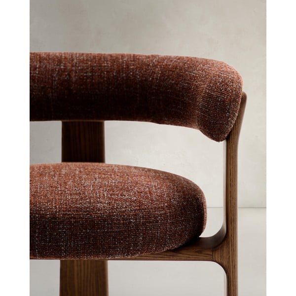 Brūns oša masīvkoka ēdamistabas krēsls ar roku balstiem Granite – Kave Home-image-4