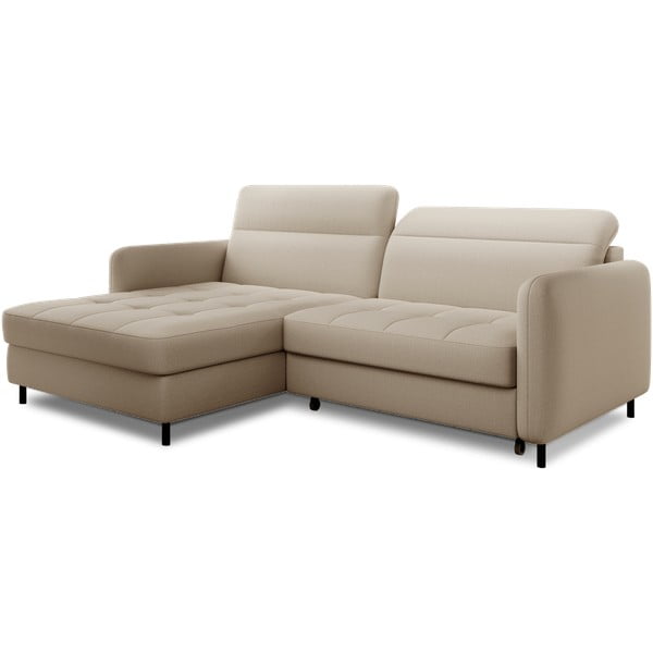 Bēšs samta salokāms/ar uzglabāšanas vietu stūra dīvāns (ar kreiso stūri/ar zvilni) Gomsi – ELTAP-image-2