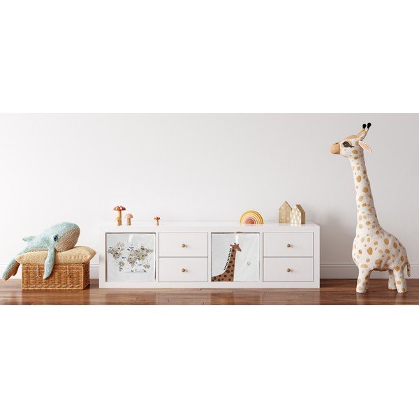 Balts tekstila bērnu rotaļlietu organizators 32x32x32 cm Safari Animals – Butter Kings-image-1