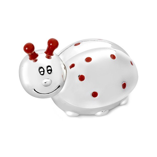Spīdīgas sudraba krāsas metāla kastīte pirmajam zobam 7x5x5 cm Ladybird – Zilverstad-image-1