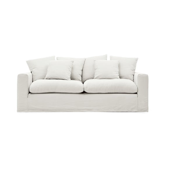 Balts lina dīvāns 240 cm Nora – Kave Home