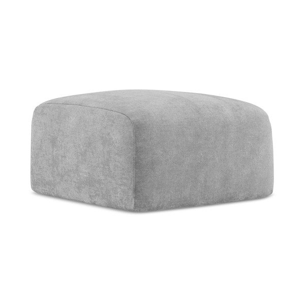 Gaiši pelēks kāju soliņš no šenila auduma Leila – Makamii-image-3