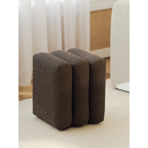 Brūns pufs no buklē auduma Radd – noo.ma-image-1