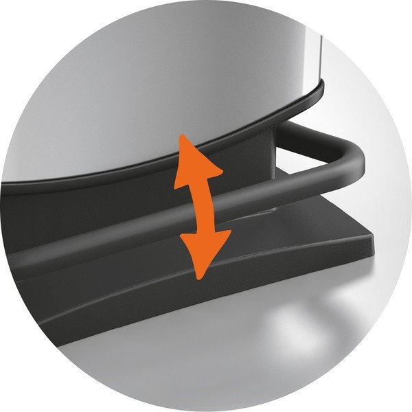 Sudraba krāsas plastmasas atkritumu tvertne ar pedāli 40 l Paso – Rotho-image-4