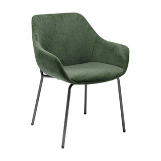 2 zaļu samta krēslu komplekts ar roku balstiem Kare Design Avignon