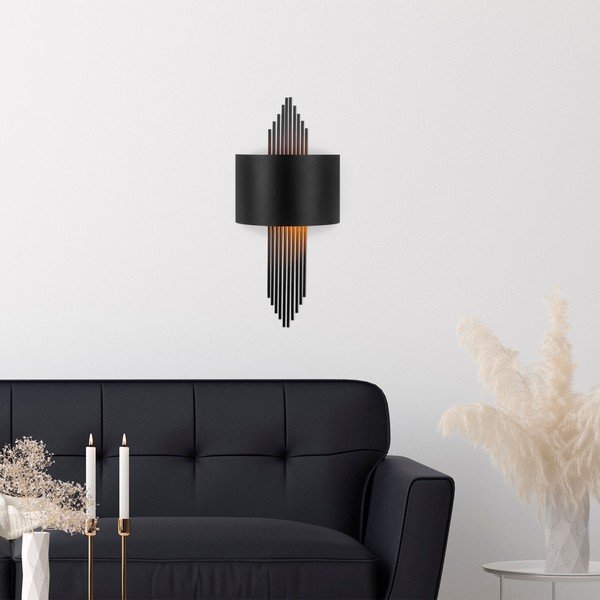 Melna sienas lampa Rayi – Opviq lights-image-1