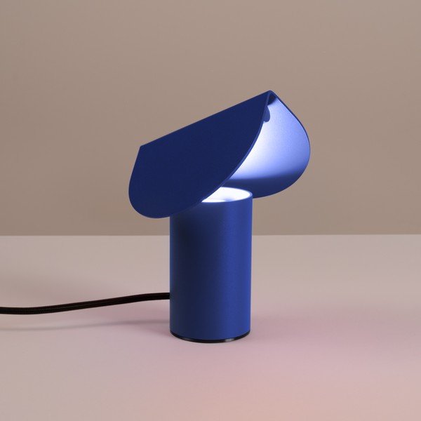 Tumši zila alumīnija LED galda lampa (augstums 15 cm) BISCUIT – Thoro-image-1