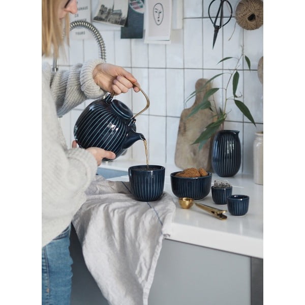 Tumši zila porcelāna tējkanna Kähler Design Hammershoi, 1,2 l-image-1