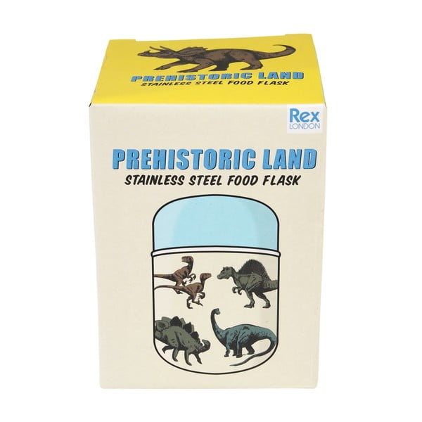 Zils/krēmkrāsas termoss pārtikai/bērnu 280 ml Prehistoric Land – Rex London-image-4