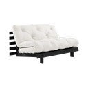 Krēmkrāsas salokāms dīvāns 140 cm Roots Black Night – Karup Design