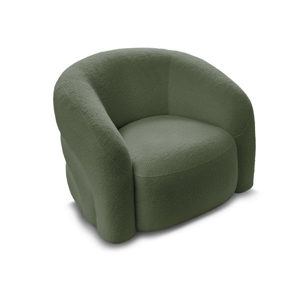 Zaļš grozāms atpūtas krēsls no buklē auduma Elina – Bobochic Paris-image-4