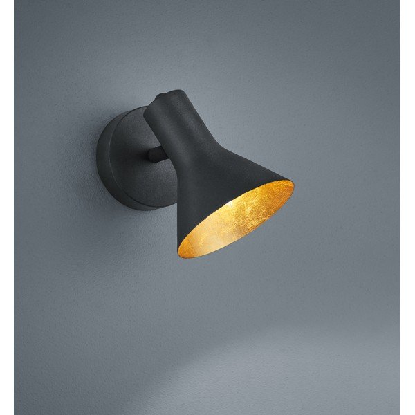 Melna metāla sienas lampa ø 11 cm Nina – Reality-image-1