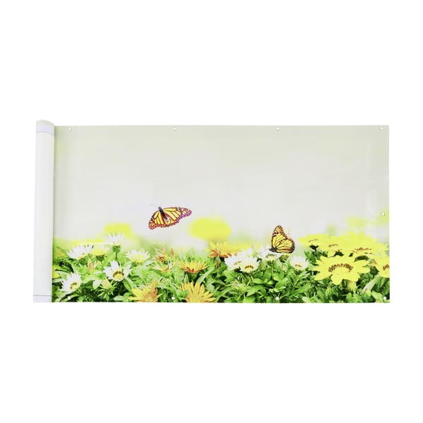 Dzeltens/zaļš plastmasas balkona aizslietnis 500x85 cm Butterfly – Maximex-image-2