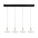 Melnbalta/zelta krāsas LED piekaramā lampa ar regulējamu spilgtumu un stikla abažūru Celeste – Trio