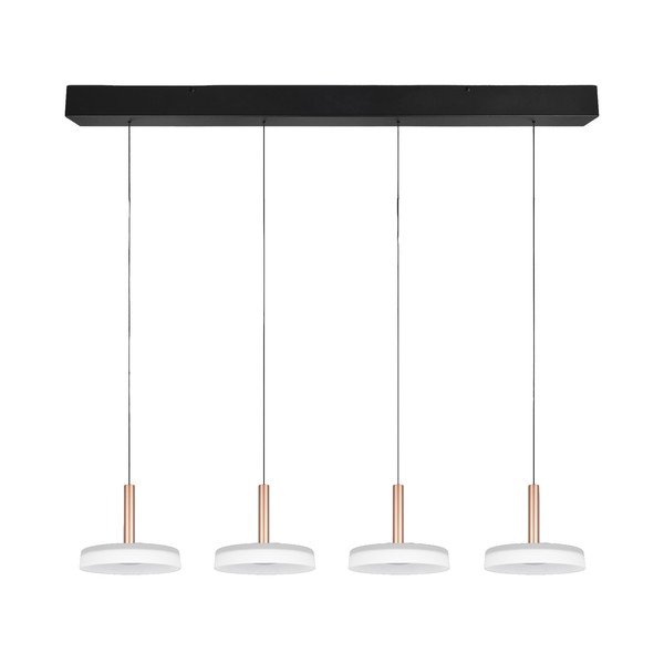 Melnbalta/zelta krāsas LED piekaramā lampa ar regulējamu spilgtumu un stikla abažūru Celeste – Trio