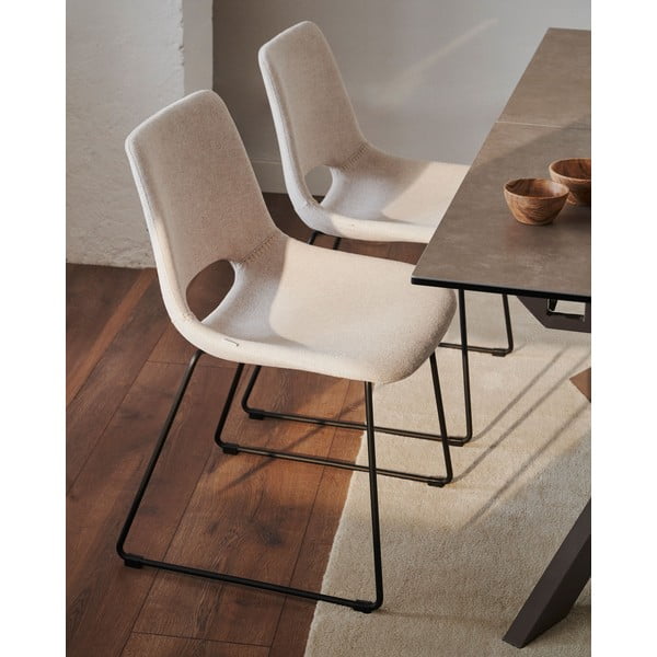 Bēšs pusdienu krēsls Zahara – Kave Home-image-2