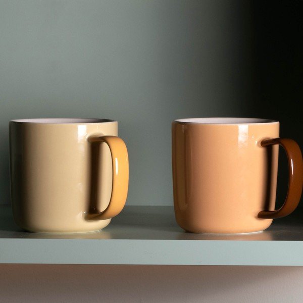 Oranža krūze no sintētiskā kaula porcelāna 370 ml Mae – ONA-image-1