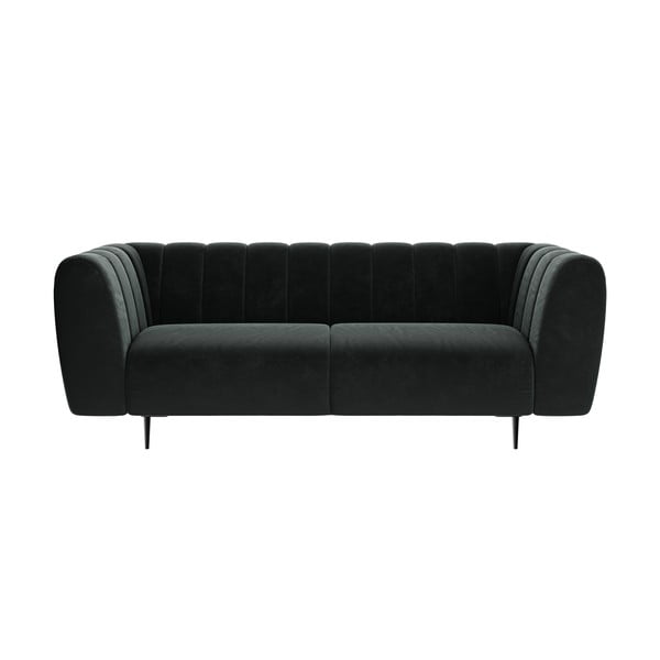 Tumši pelēks samta dīvāns Ghado Shel, 210 cm