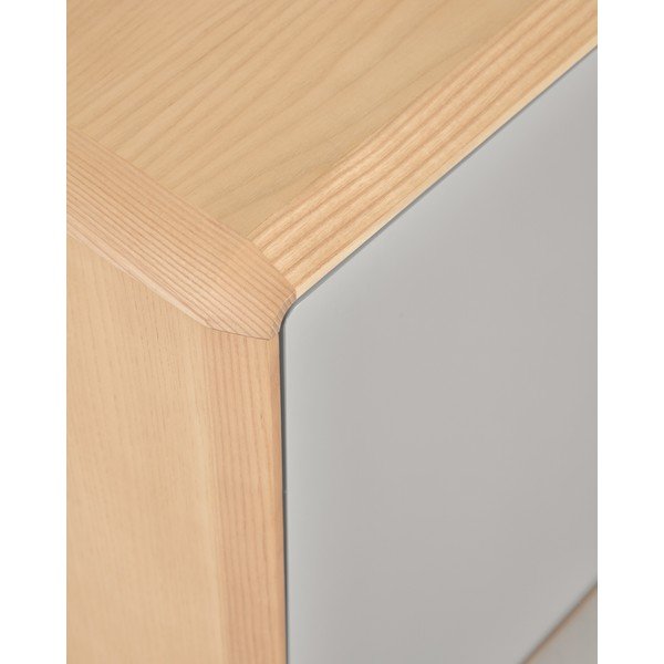 Pelēka/dabīga toņa kumode ar oškoka imitāciju 99x78,5x42 cm Anielle – Kave Home-image-4