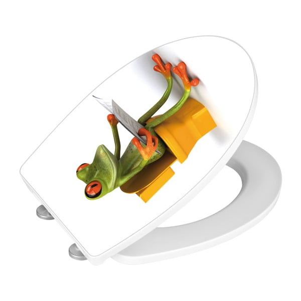 Viegli aizverams tualetes poda sēdeklis Wenko Frog News, 45 x 38,8 cm-image-4