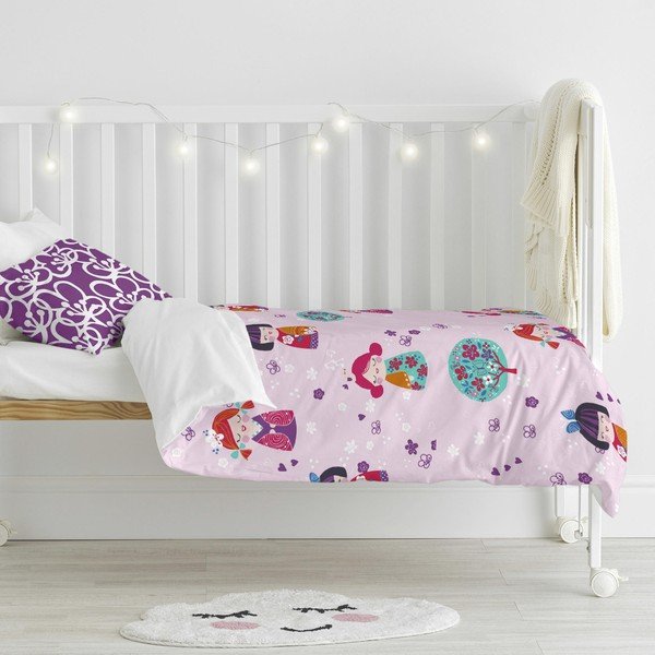 Bērnu kokvilnas gultasveļa Moshi Moshi Cherry Blossom, 115 x 145 cm-image-1