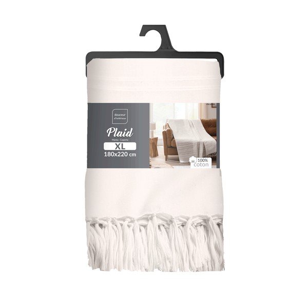 Krēmkrāsas kokvilnas gultas pārklājs 125x150 cm Lilia – douceur d'intérieur-image-2