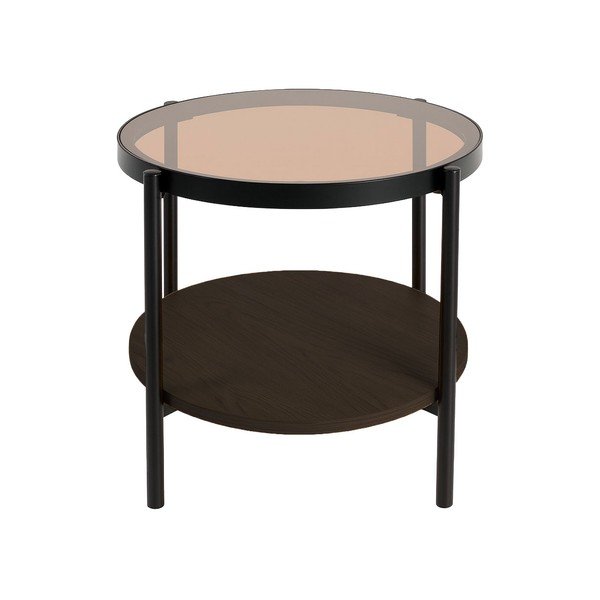 Apaļš sānu galdiņš ar stikla galda virsmu ø 48 cm Hassel – Unique Furniture