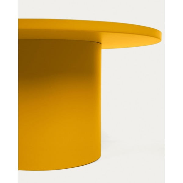 Sinepju dzeltens metāla apaļš žurnālgaldiņš ø 72 cm Fleksa – Kave Home-image-1