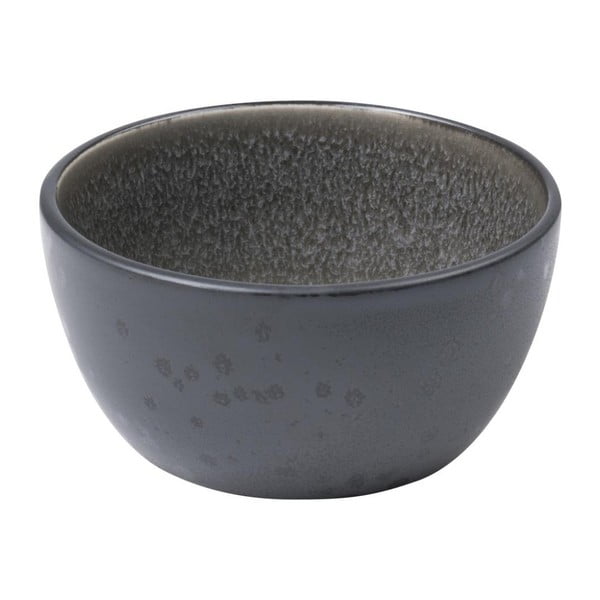 Melnas keramikas bļoda ar pelēku iekšējās virsmas glazūru Bitz Mensa, diametrs 10 cm