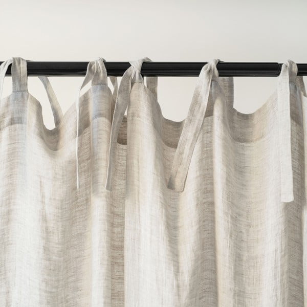 Bēšs viegls lina aizkars ar cilpām Linen Tales Daytime, 275 x 130 cm-image-2