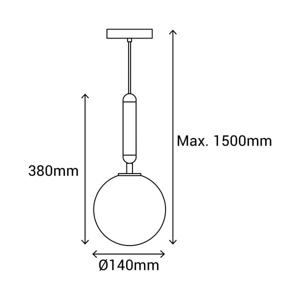 Melns piekaramais gaismeklis SULION Musa, augstums 150 cm-image-3