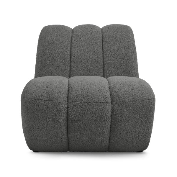 Tumši pelēks atpūtas krēsls no buklē auduma Janissaire – Bobochic Paris-image-3