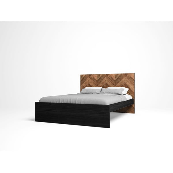 Melna/dabīga toņa divvietīga gulta 160x200 cm Gio – Marckeric-image-3