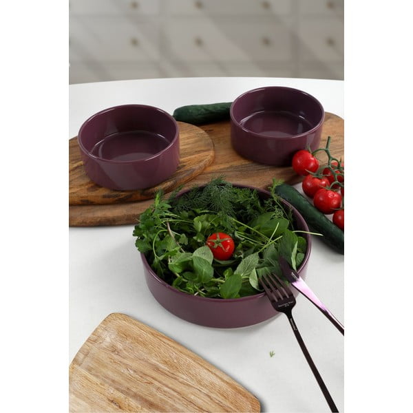 3 lillā keramikas bļodu komplekts My Ceramic, ø 21 cm-image-1