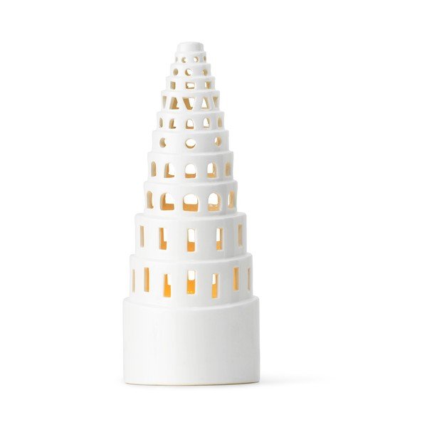 Balts keramikas Ziemassvētku svečturis Kähler Design Lighthouse, ø 9 cm-image-2