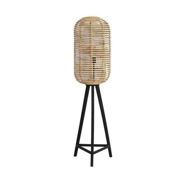 Melna/dabīga toņa stāvlampa (augstums 140 cm) Tabana – Light & Living