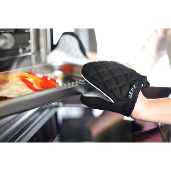 Melns un balts kokvilnas cimds ar silikonu Vialli Design-image-1