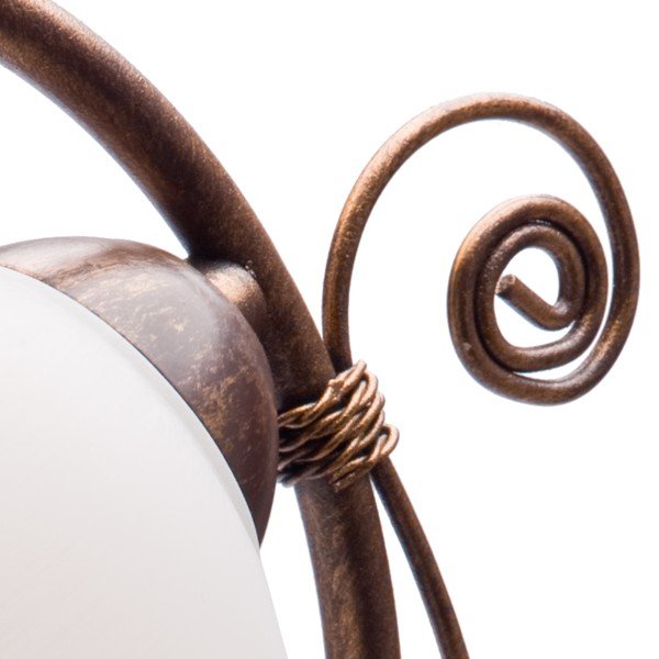 Balta/brūna galda lampa ar stikla abažūru (augstums 39 cm) Retro Ii – LAMKUR-image-3