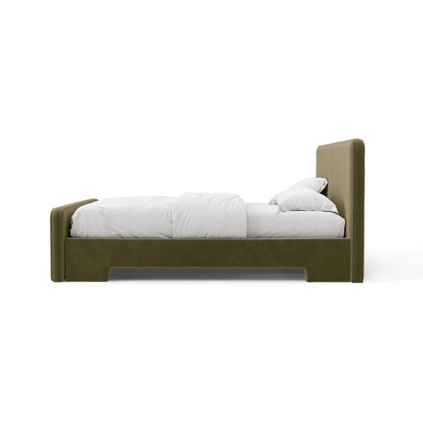 Gaiši zaļa polsterēta divvietīga gulta ar redelēm 140x200 cm Eda – Micadoni -image-3