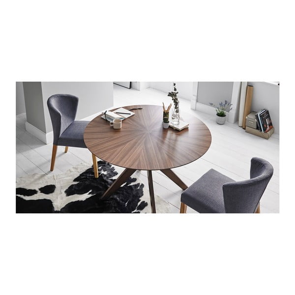 Ēdamgalds ar valrieksta koka apdari sømcasa Carmel, ⌀ 120 cm-image-1