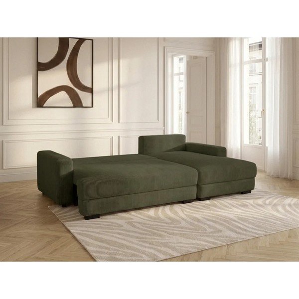 Zaļš velveta salokāms/ar uzglabāšanas vietu stūra dīvāns (ar labo stūri/ar zvilni) Campi – Bobochic Paris-image-3