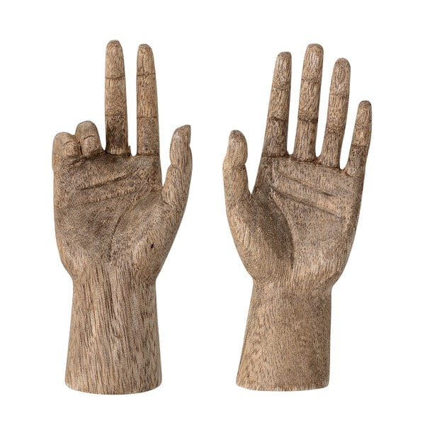 Masīvkoka statuetes (2 gab.) 13 cm Teis – Bloomingville