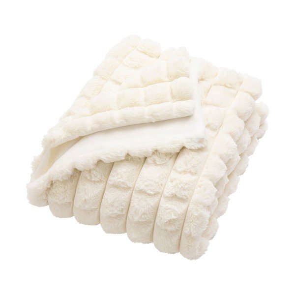 Krēmkrāsas mikroplīša/no mākslīgās kažokādas pleds 180x220 cm Igloo – douceur d'intérieur