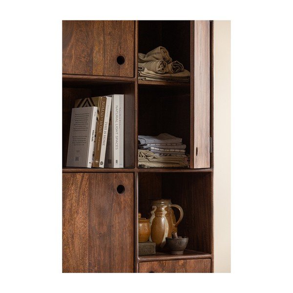 Tumši brūns mango masīvkoka skapītis 75x210x45 cm Staes – WOOOD-image-3