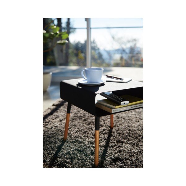 Melns kafijas galdiņš YAMAZAKI Plain, augstums 35 cm-image-1