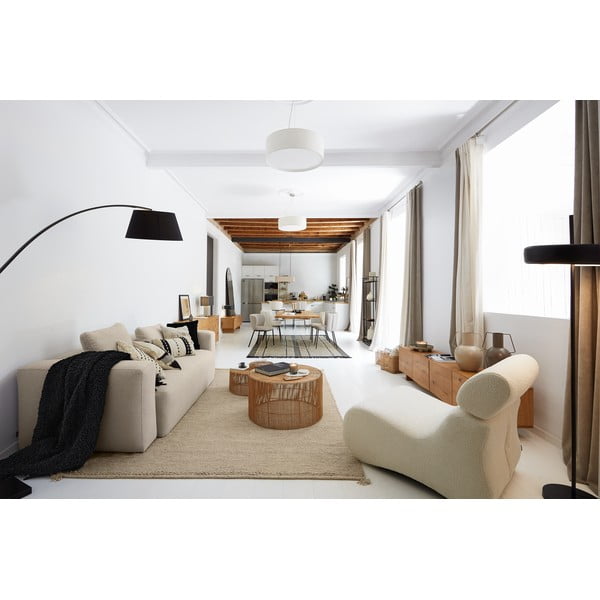Melna stāvlampa ar auduma abažūru (augstums 210 cm) Juhe – Kave Home-image-4
