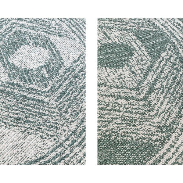 Zaļš/krēmkrāsas apaļš āra paklājs ø 140 cm Gemini – Elle Decoration-image-4